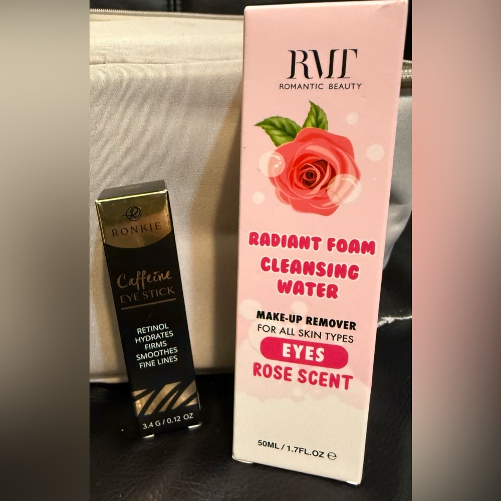 Romantic Beauty Cleansing Water and Ronkie Caffeine Eye Stick Set